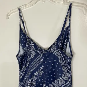 CIDER blue bandana paisley cowl neck cami bodycon mini dress size XS thumbnail 6