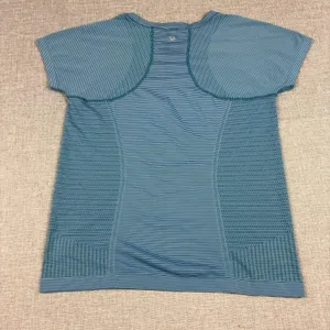 Athleta Shirt Womens Small Blue Striped Crew Neck Lightweight Athletic Top thumbnail 8