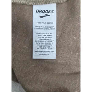 Brooks Distance Graphic Short Sleeve Shirt Heather‎ Oatmeal Run Happy. Size L thumbnail 10