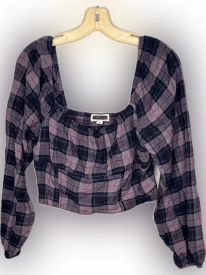 Mauby Plaid Top nwot Size XL thumbnail 1