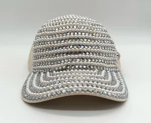 Juicy Couture Pearl Rhinestone Beige Baseball Cap Glam Sparkle Bling Women's Hat thumbnail 3