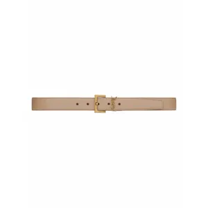 Saint Laurent Cassandre Logo Belt Square Buckle Leather Beige Size 90/36 thumbnail 3