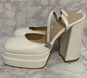 Princess Polly White Alto Platform Heels thumbnail 3