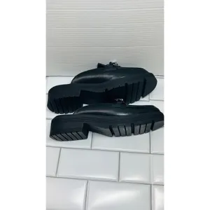 BP. Platform Loafer Mules Women 9.5 Black Excellent Chain Lug Sole Slip On Edgy thumbnail 8