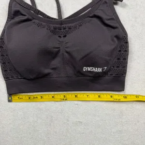 Gymshark Flex Strappy Sports Bra Small Gray/Purple Seamless Adjustable Strap thumbnail 5