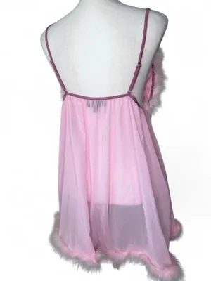 Fembot Marabou Babydoll Costume Dress thumbnail 4