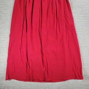 Handmade Mexican Dress M Red Embroidered Muumuu Floral Crochet Boho Hippie Midi thumbnail 12