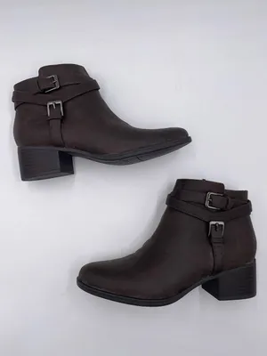 Naturalizer Kallista Bootie Size 7.5 Chocolate Brown Faux Leather Block Heel thumbnail 9