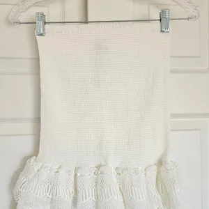 BTB Los Angeles White Smocked Strapless Lace Tiered‎ Mini Dress Women Size M NEW thumbnail 4