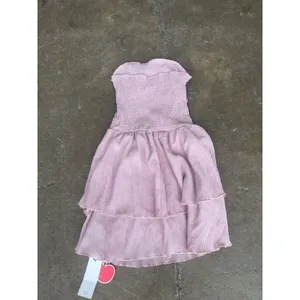 Cider Pink Strapless Mini Dress Smocked Tiered Ruffle Tube Dress Small NWT thumbnail 3