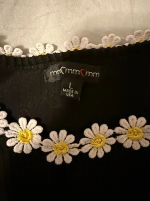 Mm mm mm flower tank top Black Size L thumbnail 2