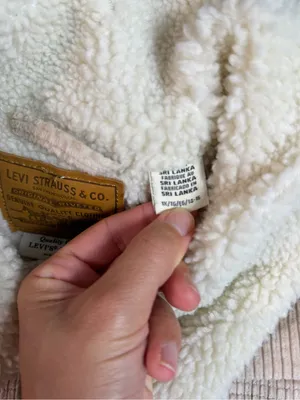 Levi's Cream Corduroy Trucker Jacket with Sherpa Collar thumbnail 3