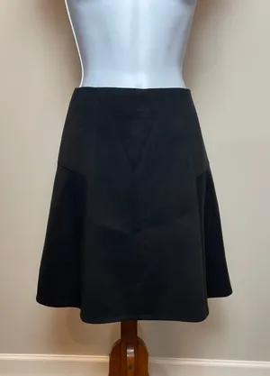 LOFT Skirt Size 8 Black A Line Mini Back Zip Polka Dot Waistband Trim thumbnail 1