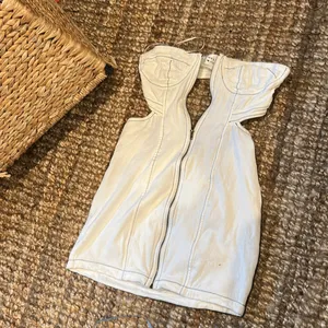 Hello Molly White Denim Strapless Mini Dress Size Small thumbnail 7