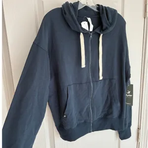 Glyder Vintage Oversized‎ Zip Up Hoodie Navy Blue Women Small NWT $88 PDP-6865 thumbnail 5
