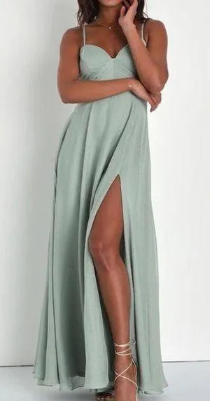 Lulu’s Dreamy Destiny Sage Green Pleated Backless Maxi Dress 👗 thumbnail 1