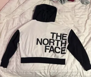 White And Black Cropped North Face Jacket thumbnail 2