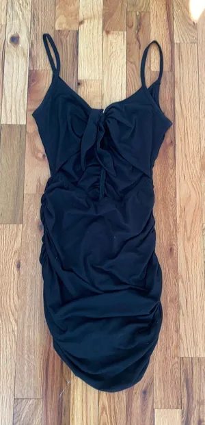 Black Body con Tie Front Dress thumbnail 2