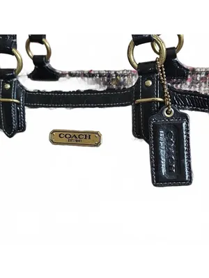 Coach Y2K Tweed Gallery Tote 2012 BLACK & RED thumbnail 2