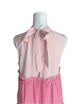 English Factory -Pink Gingham Tiered Babydoll Dress Size M thumbnail 6
