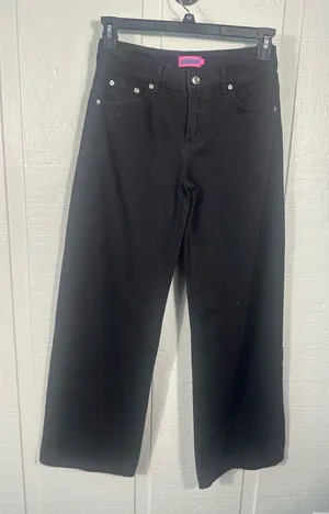Edikted Black Womens Wide Leg Jeans Size 4 EUC thumbnail 1