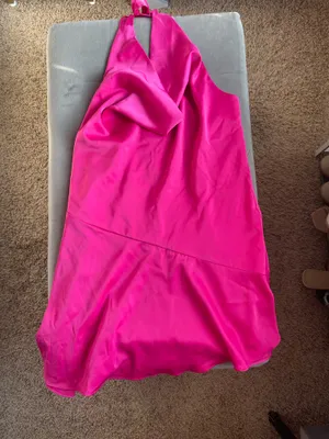 Missguided Hot Pink Cowl Neck Satin Open Back Dress thumbnail 3