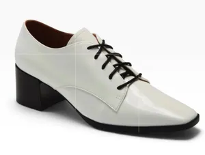 Linea Paolo Ivory Lace-Up Pointed Block Heel Shoes Size 8M thumbnail 1
