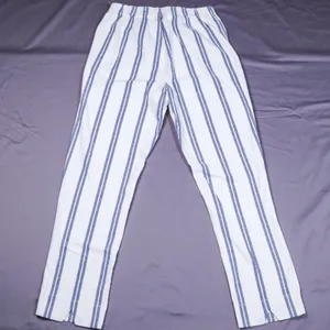 John Galt Striped Trouser‎ Pants Women One Size Blue White Elastic Waist Coastal thumbnail 4