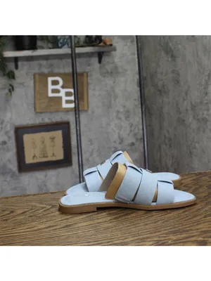 NWT Tommy Hilfiger Triple Strap Slide Open Toe Flat Sandals Light Denim Blue 7M thumbnail 13