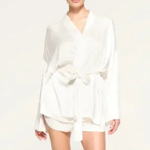 Skims Silk Bridal Robe and Tap Short Set + Cropped Cami Size Medium NWT thumbnail 2