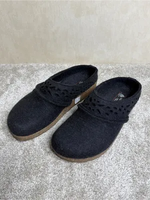 Haflinger Women’s Lacey Clog Shoes Slip On Wool in Charcoal Black 42/US 11 thumbnail 3