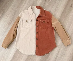 Shop Priceless Out of Town Color Block Corduroy Shacket thumbnail 1