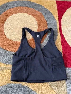 Zella by Nordstrom Black Long Line Sports Bra / Crop Tank Top Un-Padded Size XS thumbnail 2