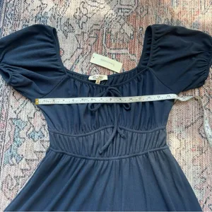 Mel + Rose NWT Francesca's Collections Navy Mini Short Sleeve Skater Dress M thumbnail 8