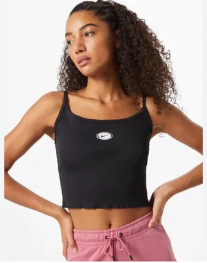 NWT Nike Femme Ribbed Crop Top Pink Medium thumbnail 4