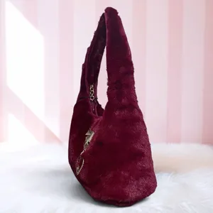 Juicy Couture Burgundy Faux Fur Shoulder Bag thumbnail 4