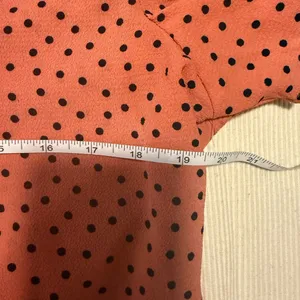 O L M Black and Orange Puff Sleeve Blouse with Tie Front thumbnail 7