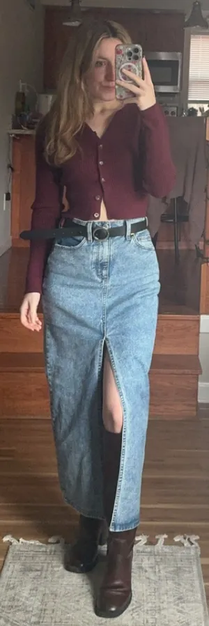 Universal Threads Denim Jean Skirt Maxi thumbnail 1