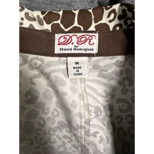 D.R. by David Rodriguez‎ Women Medium Mixed Animal Print 3/4 Sleeve Blazer Brown thumbnail 9