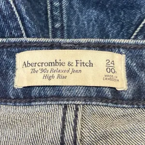 Abercrombie & Fitch 90s Relaxed Blue Wide leg High Waist Denim Jeans Pants Sz 24 thumbnail 4