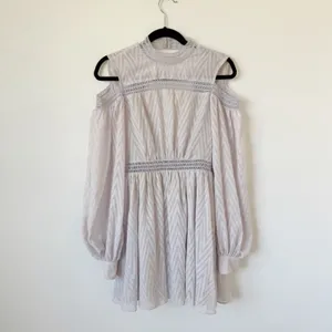 Acler Aslan Lavender Cold Shoulder Textured Dress Sz 4 thumbnail 2