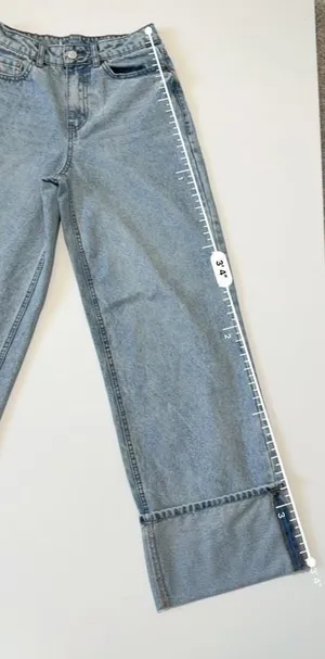 PacSun High-Waist Wide-Leg Cuffed Denim Jeans thumbnail 3