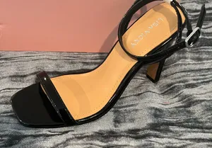 Black Patent Strappy Heels Size 7 thumbnail 1