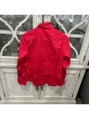 Lauren Ralph Lauren Red Utility Shirt Blouse M Cotton NWOT thumbnail 3