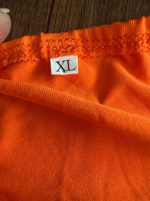 Women’s Orange Strapless Ruched Flare Dress Size XL Layered Skirt thumbnail 7
