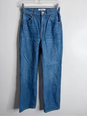 Reformation Cowboy High Rise Straight Jean Zenia Size 23 Minimalist French Girl thumbnail 2