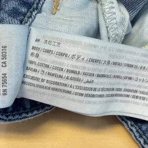 Hollister Low-Rise Dad Jean 5L W27 L33 Blue Distressed Denim 100% Cotton thumbnail 7
