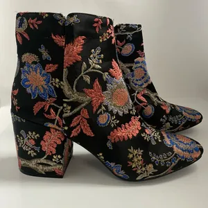 Target Women's Colorful Embroidered Floral Ankle Zip Bootie Boots Size 10 thumbnail 5