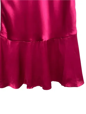 ASOS Design Satin Flippy Mini Dress Pink Lace Trim Sleeveless Women’s Size 6 thumbnail 5