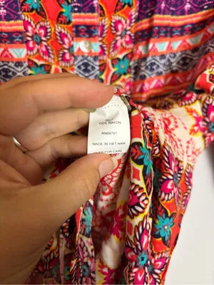 Anthro Fig & Flower Colorful Boho Festival Print Lightweight Tunic Dress thumbnail 7